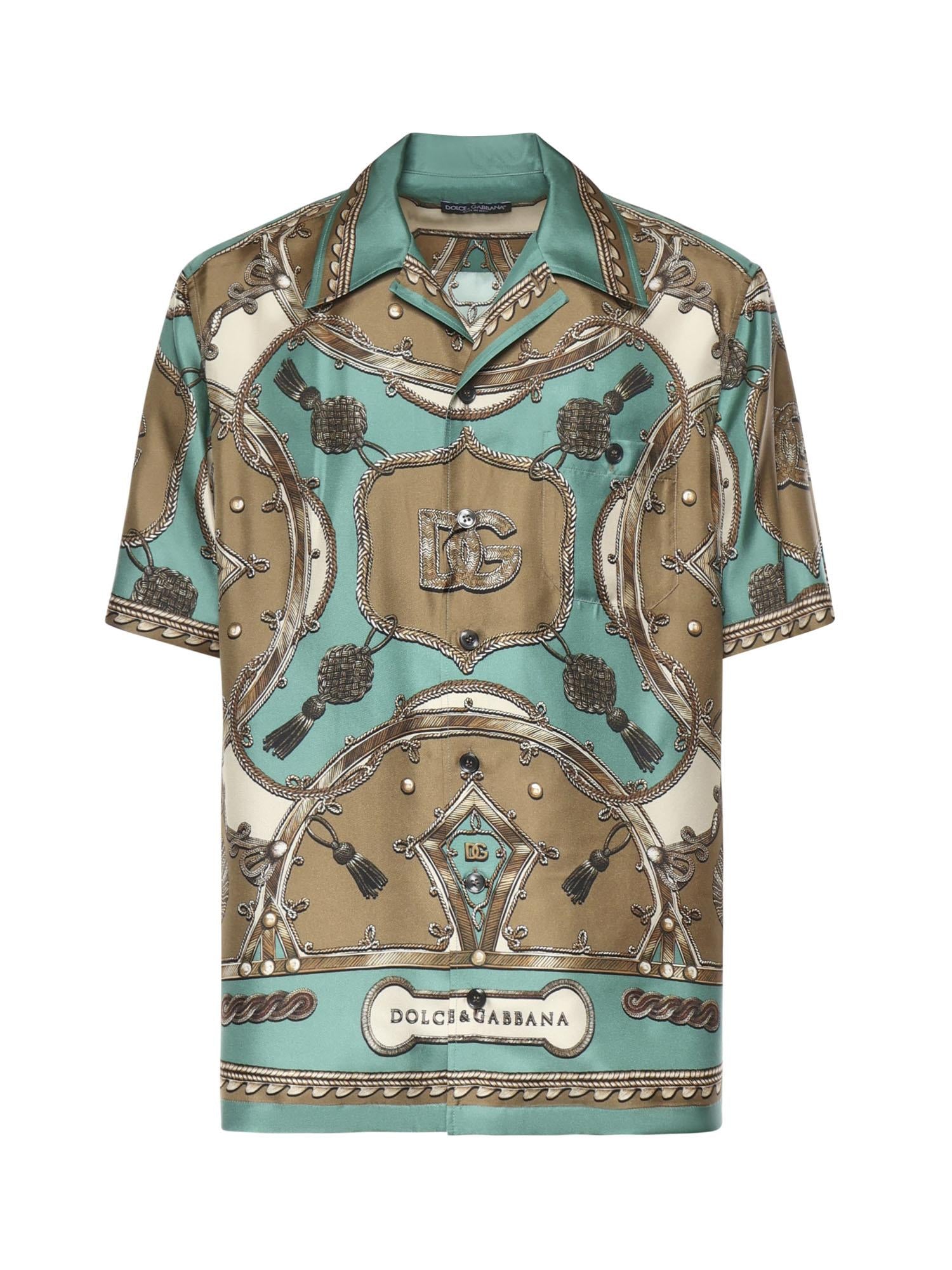 Camicia in twill di seta con stampa cargo G5JH9T HI12CHV5XH DOLCE & GABBANA 