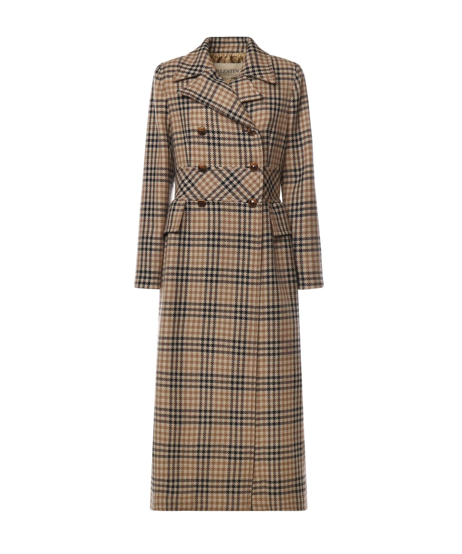 Cappotto lungo in lana Pied-de-Poule 7B0CA7Z0 9RAZ5F VALENTINO GARAVANI 