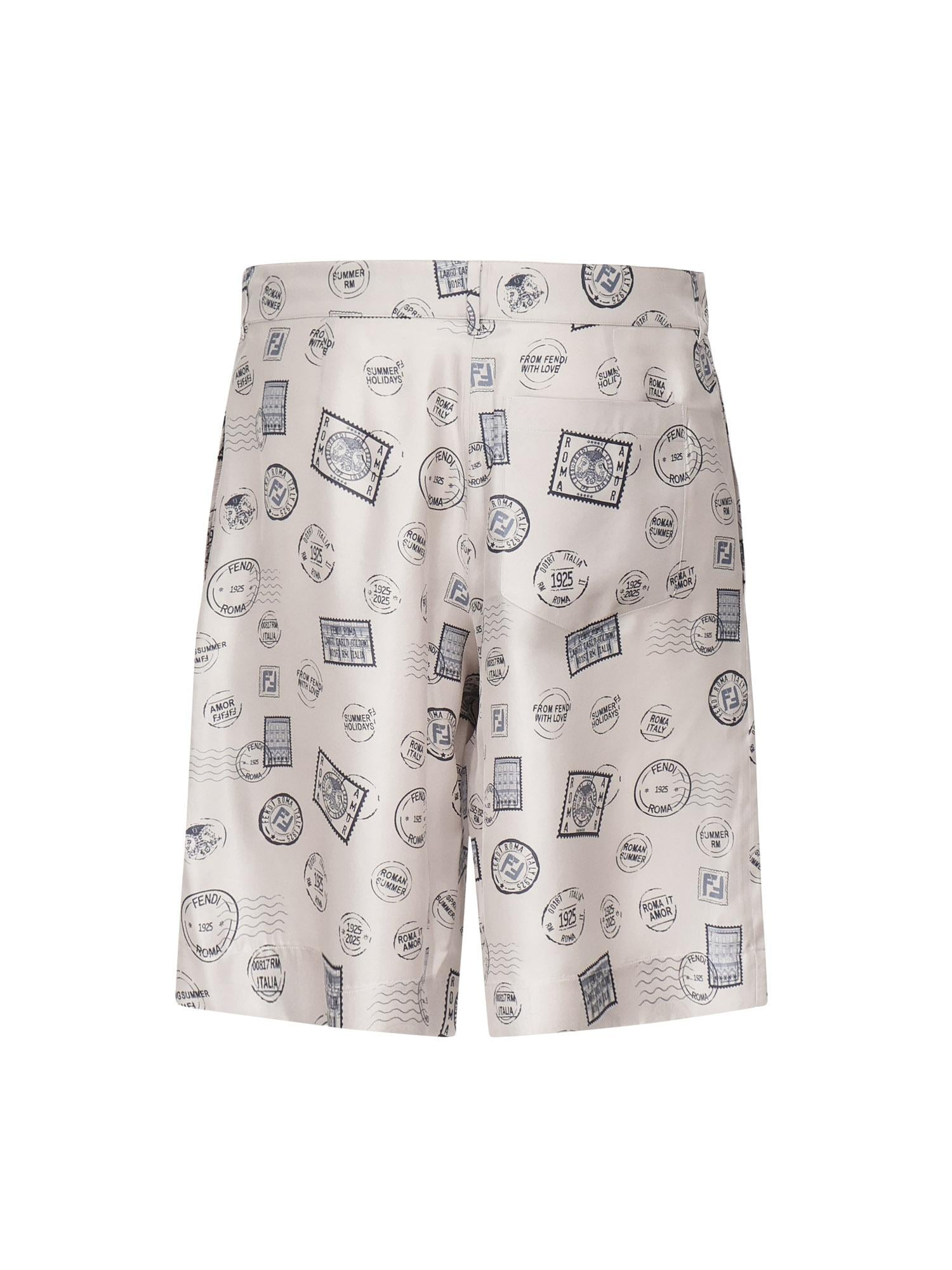 Pantaloncini in seta con stampa FB1014 AUVPF0YPK FENDI 