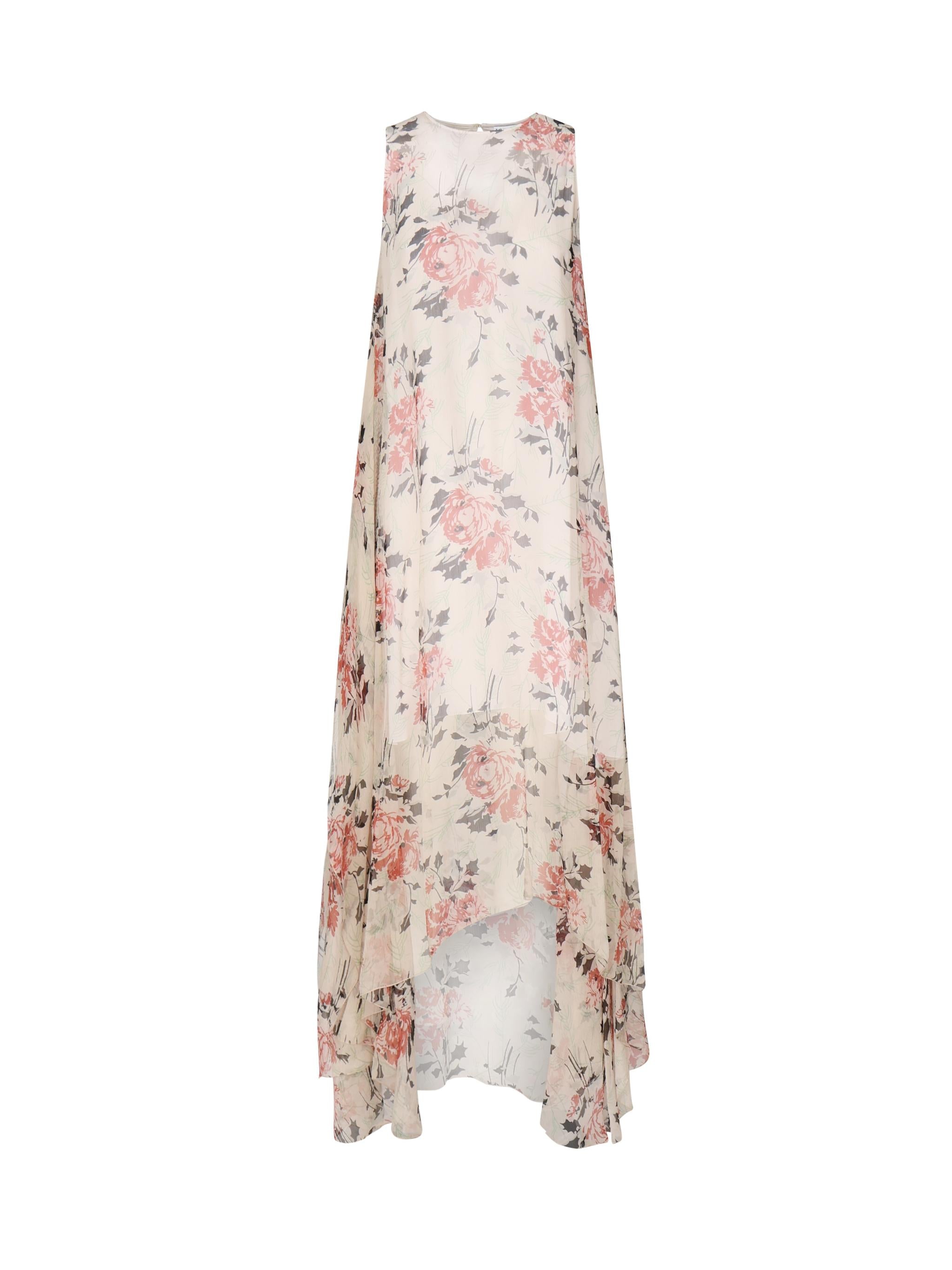 Abito lungo in seta con stampa floreale<BR/> S540Y09XRS 9990 LOEWE 