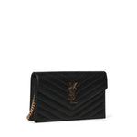 Pochette Envelope con catena Cassandre in pelle grain de poudre 857605 BOW011000 SAINT LAURENT 