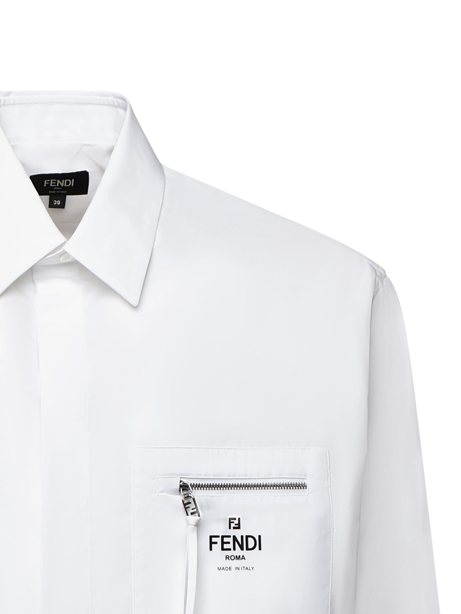 Camicia in cotone con logo FS1098 AN08F0QA0 FENDI 