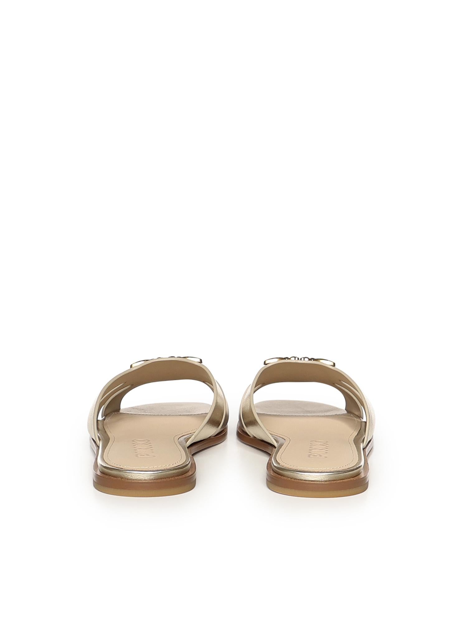 Slipper in pelle con logo SD0463 P049Z22 PINKO 