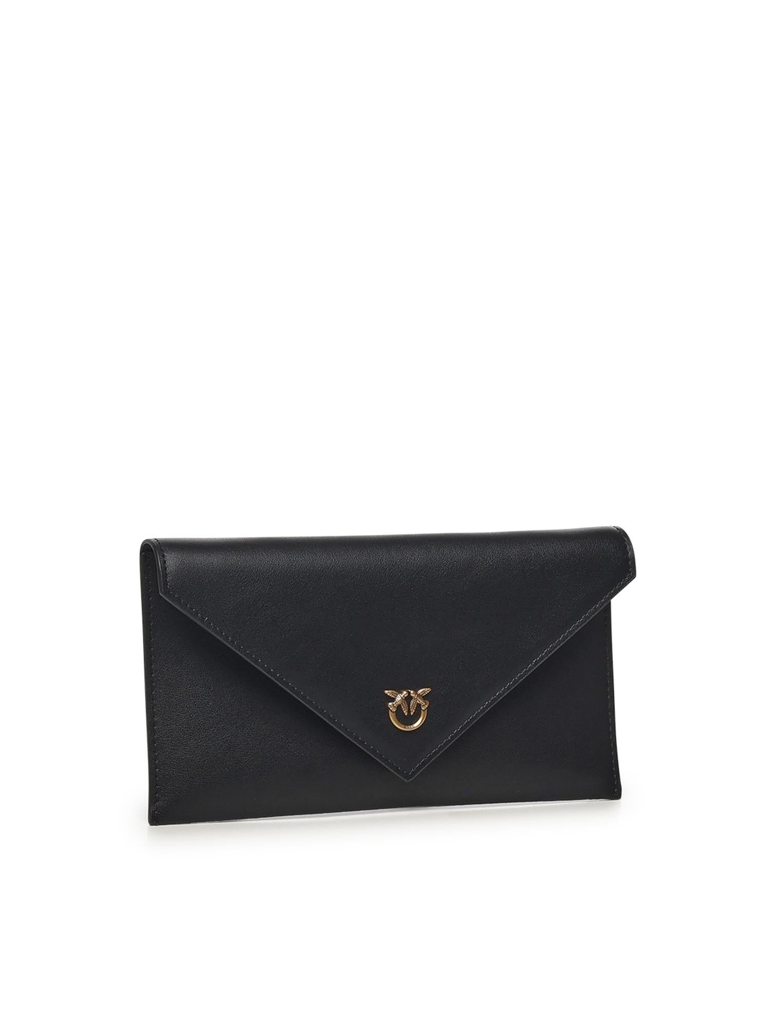 Bustina in pelle con logo Love Birds 105347 A0F1Z99Q PINKO 