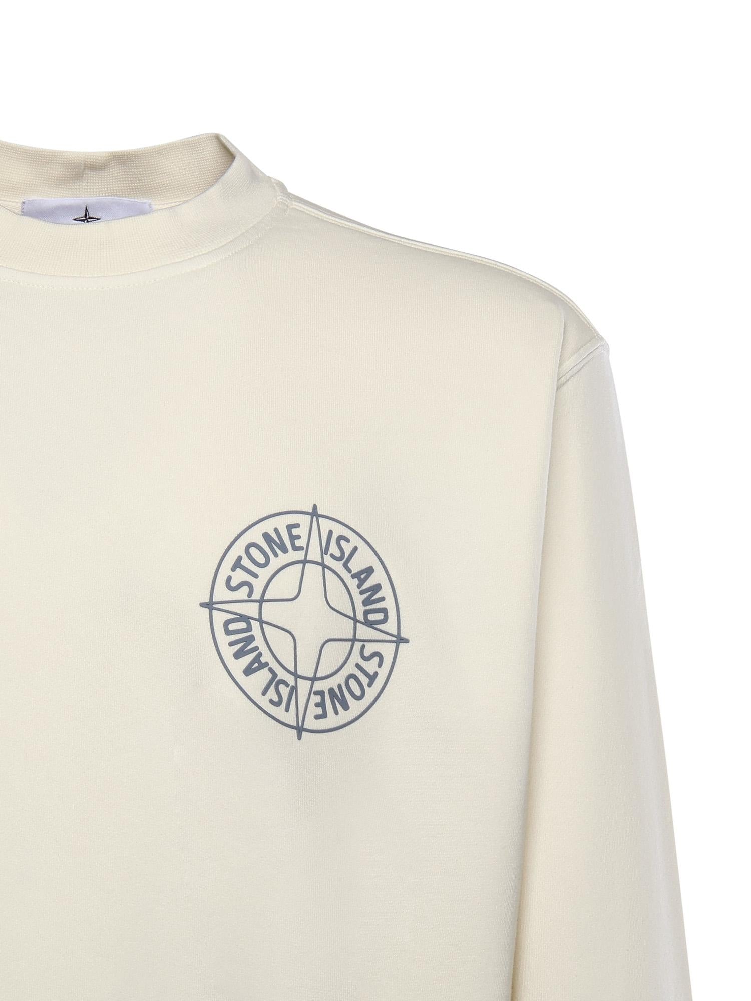 Felpa in cotone con stampa 'Outline Compass' L1S156100001 S0283V0093 STONE ISLAND 