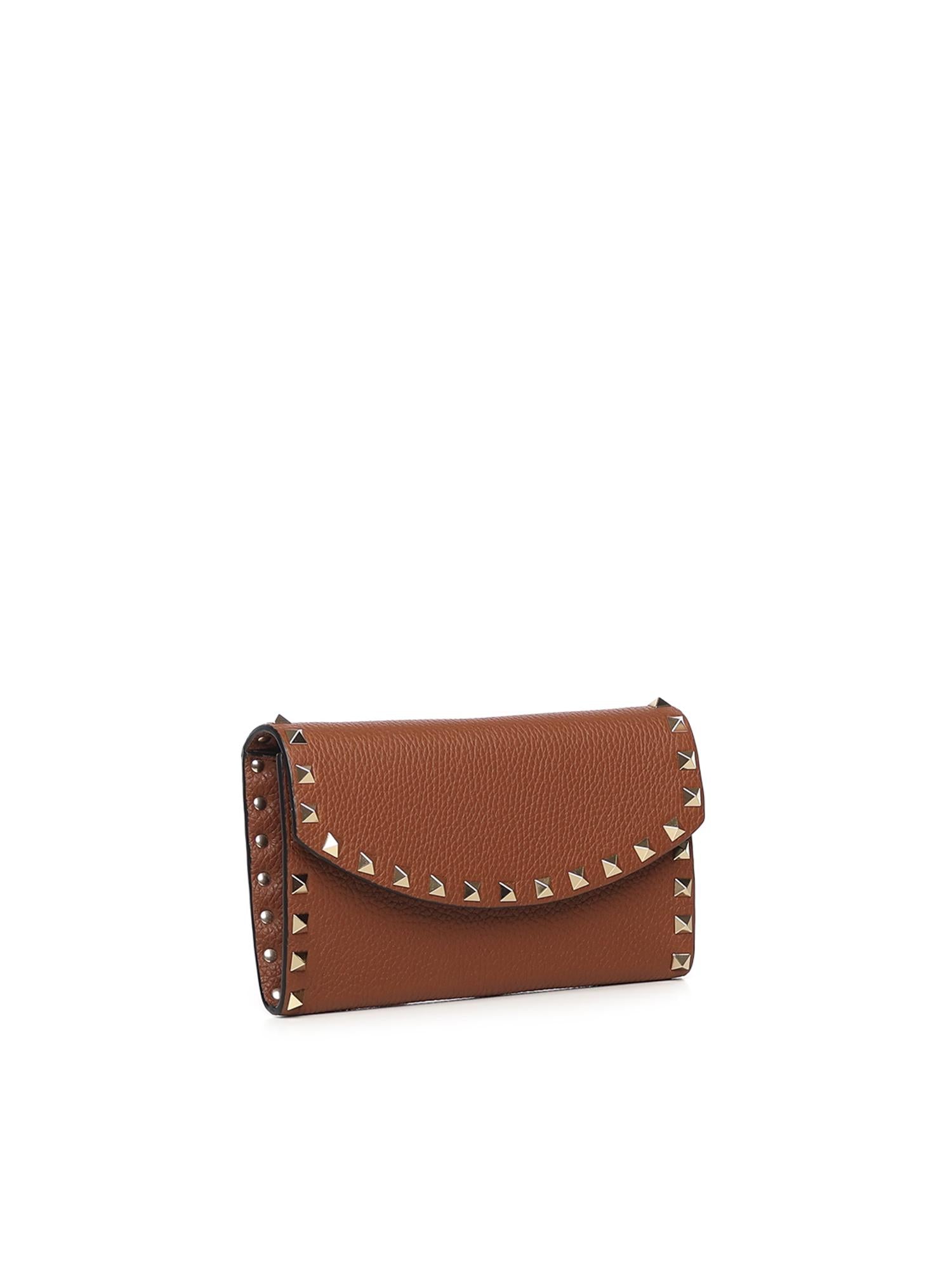 Portafoglio Rockstud in pelle con catena 7W2P0AR6 VSHHG5 VALENTINO GARAVANI 
