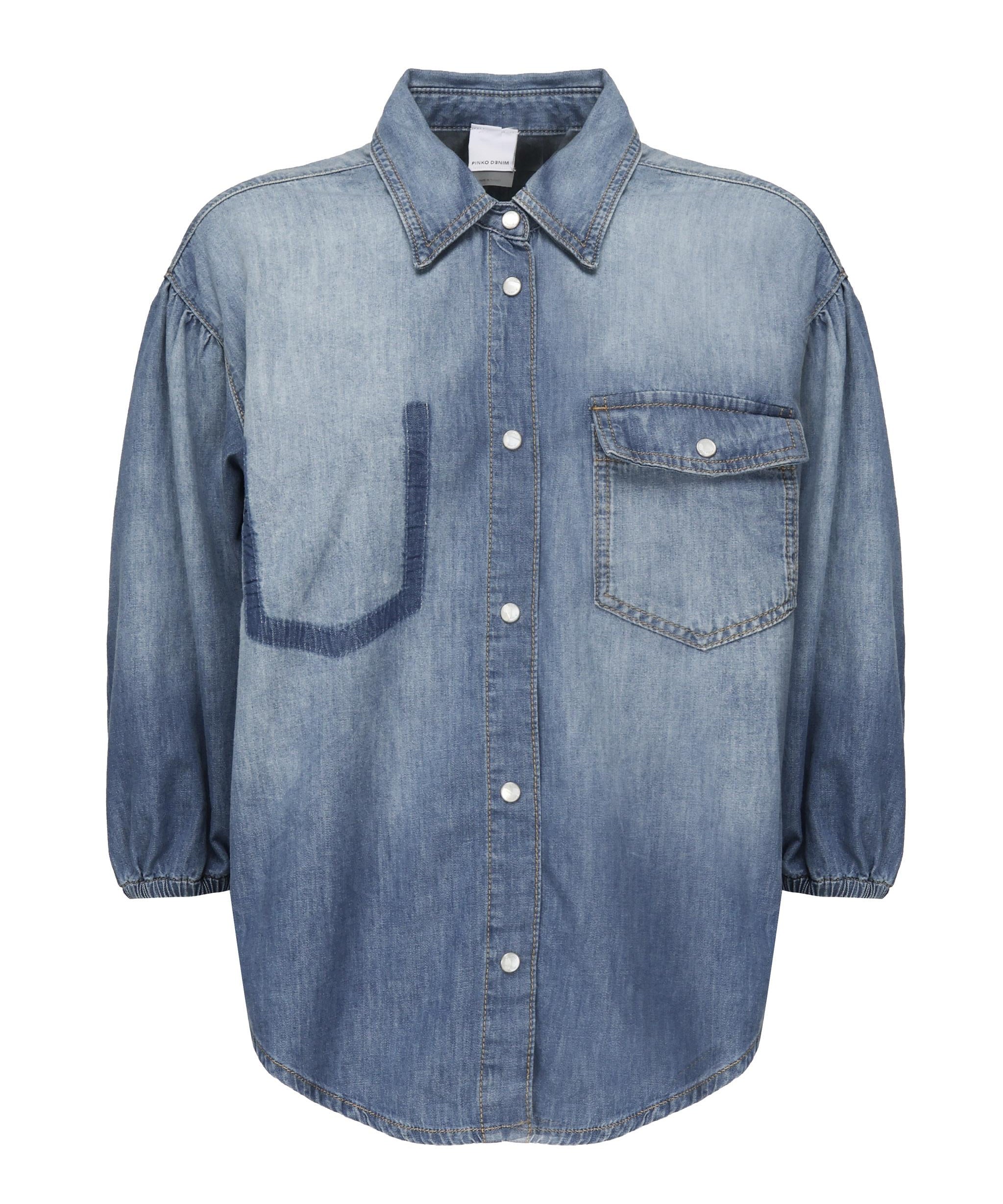 Camicia jeans maniche a tre quarti 104629 A2DTPJO PINKO 