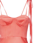 Abito lungo in satin 104996 A2GZN53 PINKO 