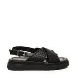 Sandalo flat Thea Tress A55379 NERO CARMENS 