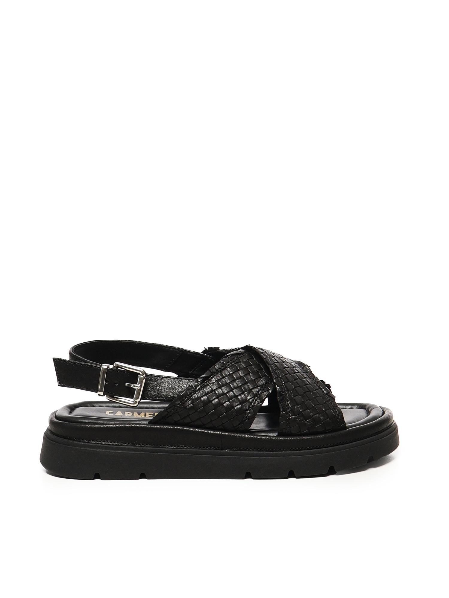 Sandalo flat Thea Tress A55379 NERO CARMENS 