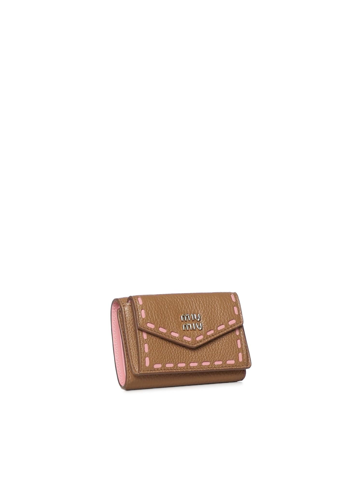 Portafoglio in pelle con logo 5MH021 2IIBF05G0 MIU MIU 