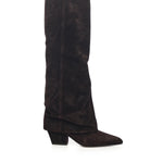 Stivali Jane Fold in pelle scamosciata <BR/> PX1803XV003 EBANO PARIS TEXAS 