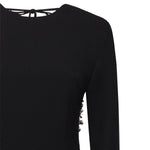 Abito lungo in crêpe con paillettes 114969 100 ROTATE 