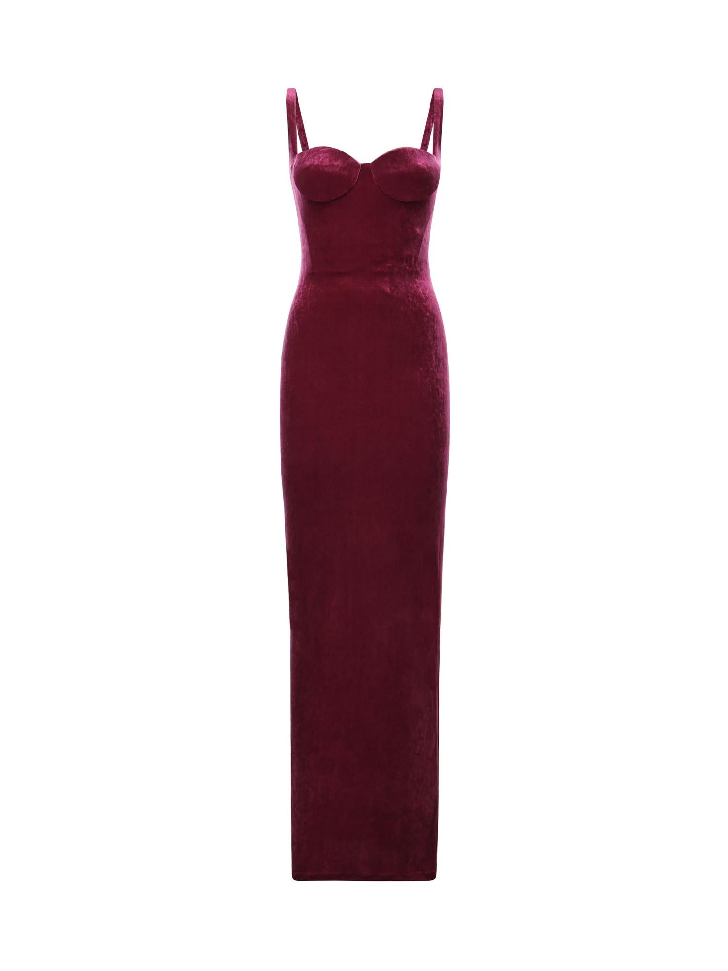 Abito bustier in jersey di velluto 794452 TKQ225061 BALENCIAGA 