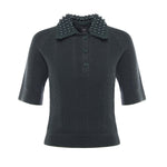 Maglia stile polo con perle 105484 A2QZX34 PINKO 