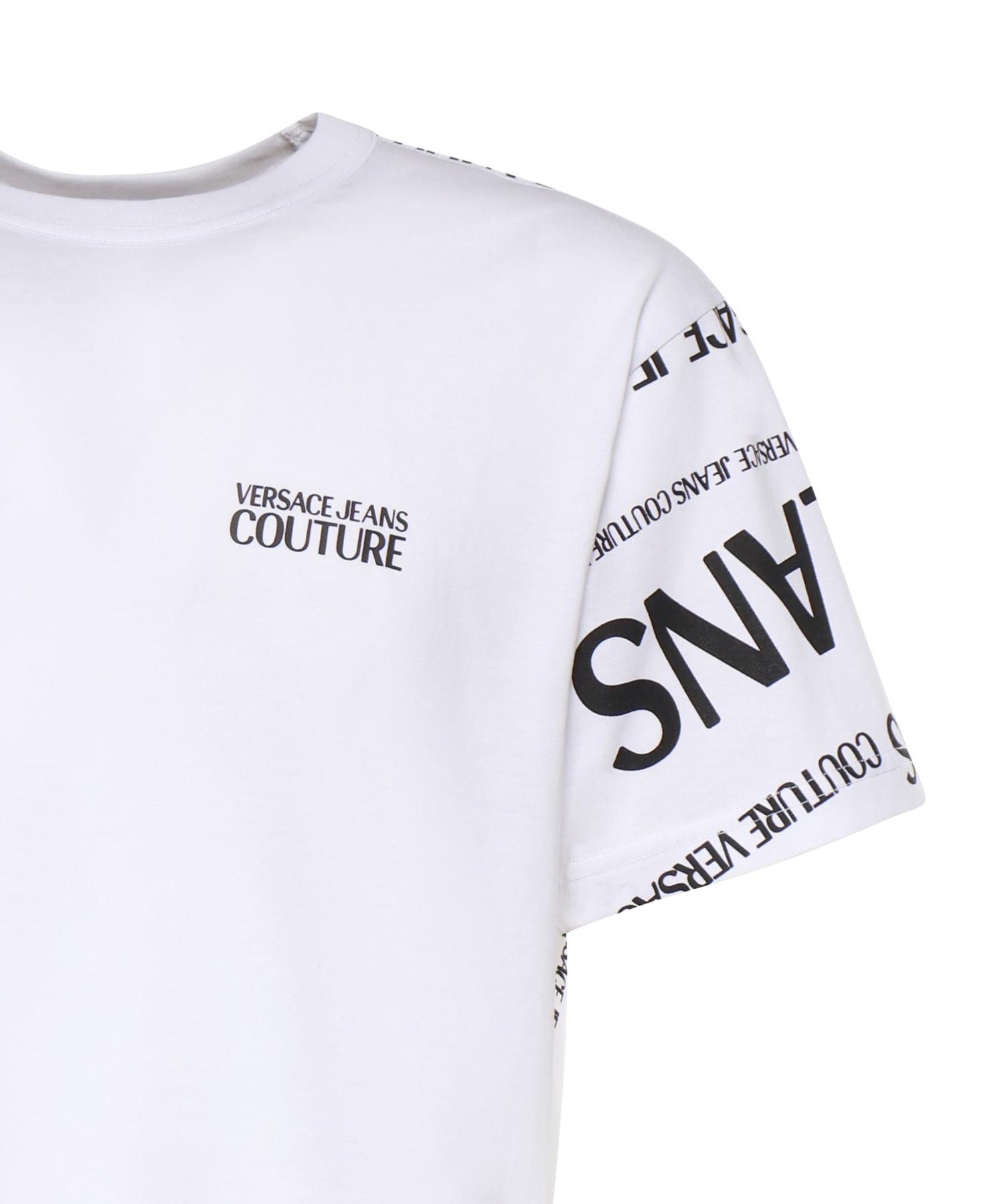 T-shirt in jersey di cotone con stampa 80GAH6R1 JS555L02 VERSACE JEANS COUTURE 