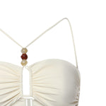 Top a fascia incrociato e perline 622426  MAGDA BUTRYM 