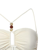 Top a fascia incrociato e perline 622426  MAGDA BUTRYM 