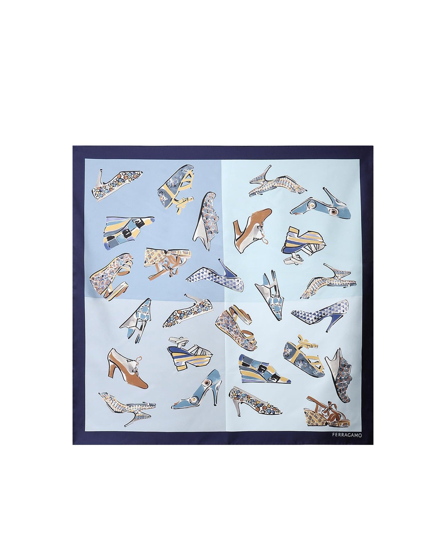 Foulard in seta con stampa 310231 789877003 FERRAGAMO 