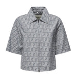 Giacca cropped in chambray FF jacquard<BR/> FLF790 ASMFF1SAT FENDI 