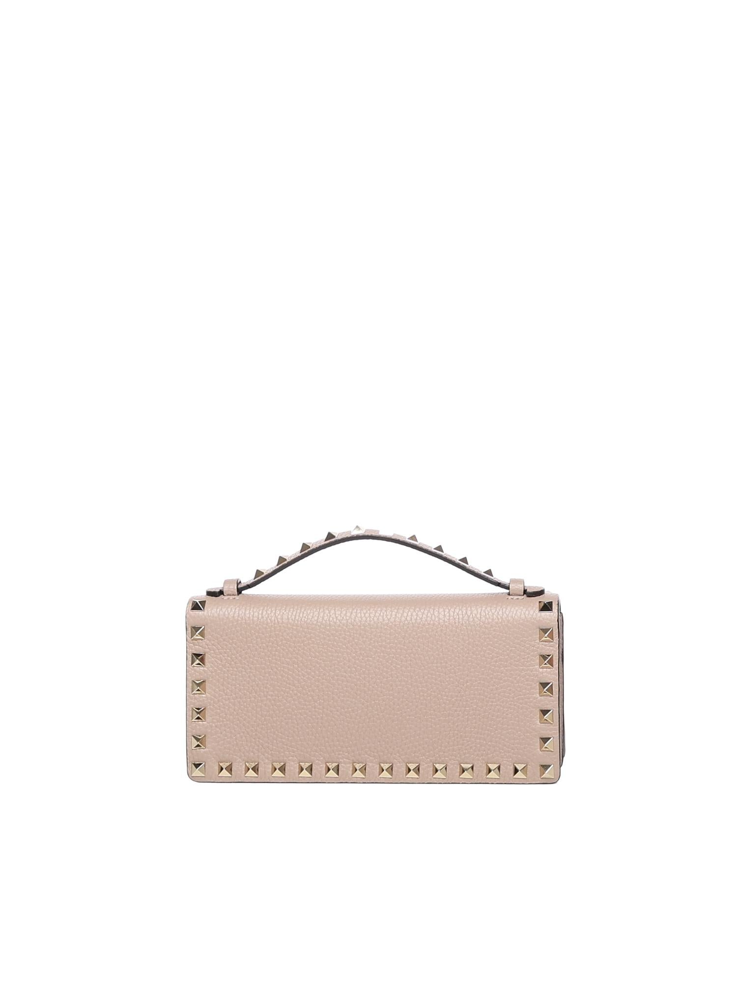 Portafoglio con catena Rockstud in vitello 7W2P0AK2 VSHP45 VALENTINO GARAVANI 