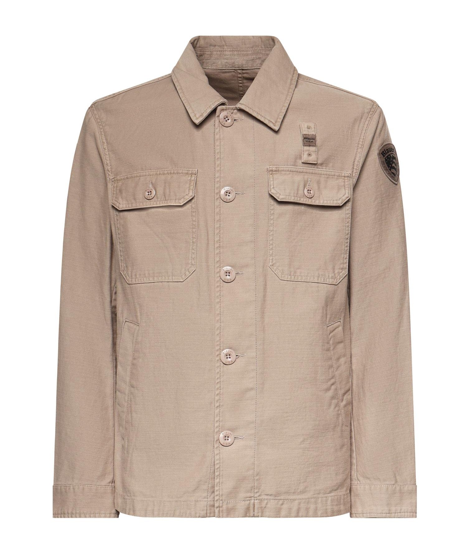 Overshirt in cotone con logo 26SBLUC04118 007452327 BLAUER 