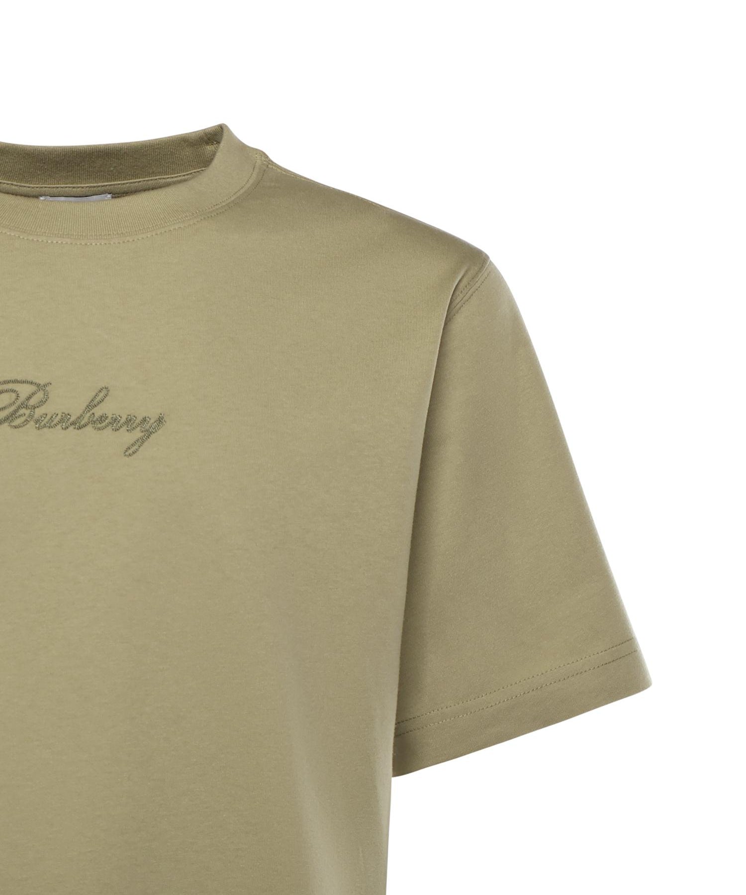 T-shirt in cotone con logo in corsivo Check 8119081 C4201 BURBERRY 