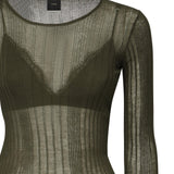 Maglia semitrasparente a costine 102977 A1NDX18 PINKO 