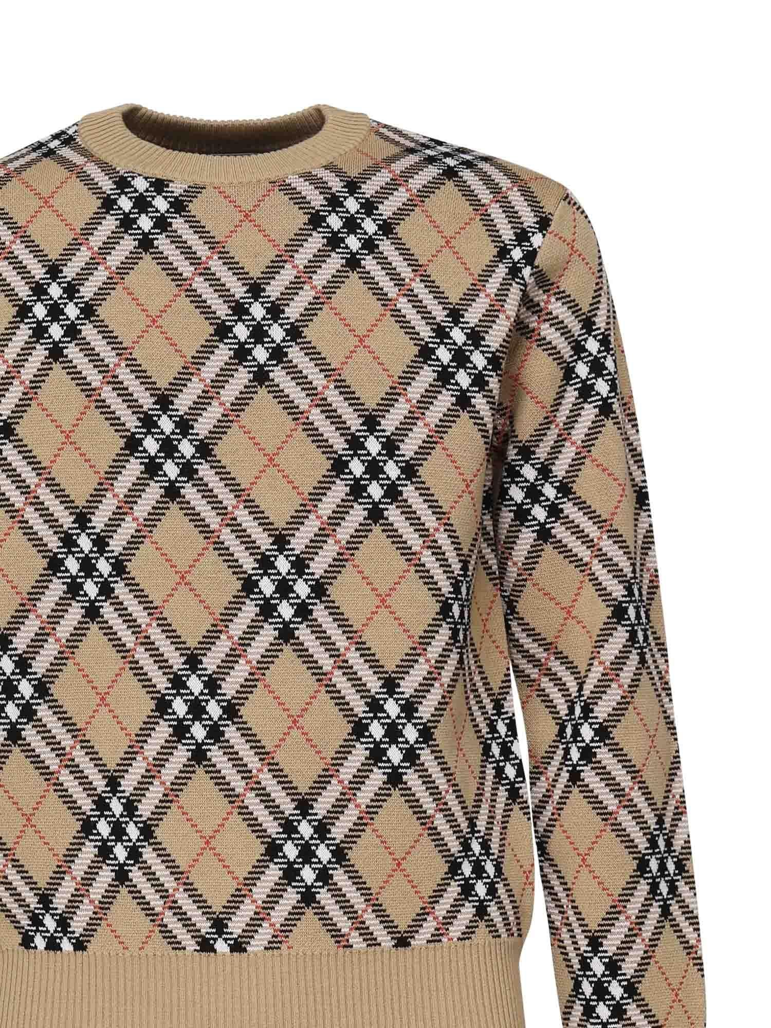 Maglia in misto lana e mohair Check 8111379 B9368 BURBERRY 