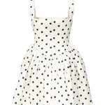 Mini abito in raso a pois SS25092S CREAM SELF-PORTRAIT 