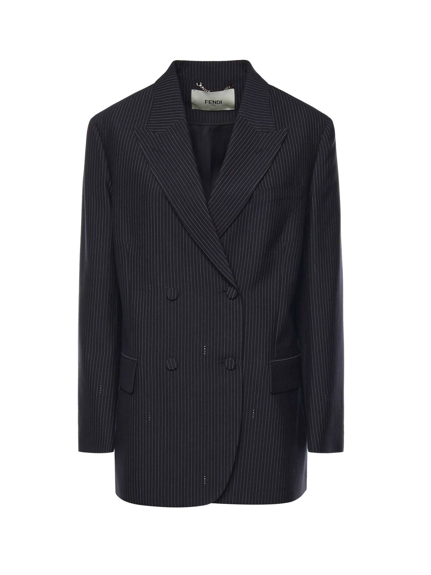 Blazer in lana gessata FJ7685 AW7IF0QG3 FENDI 