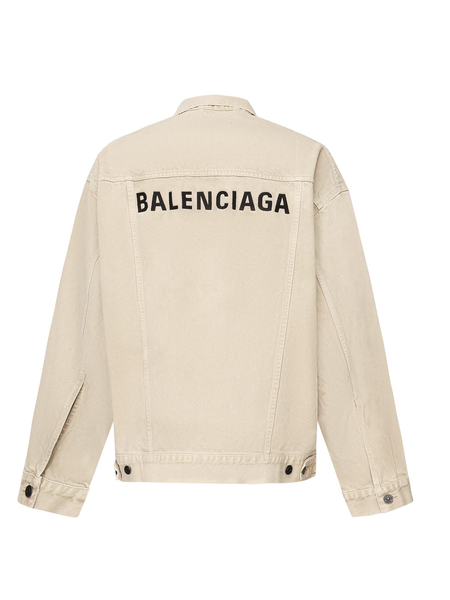 Giacca in denim con logo 844891 TSWB29501 BALENCIAGA 