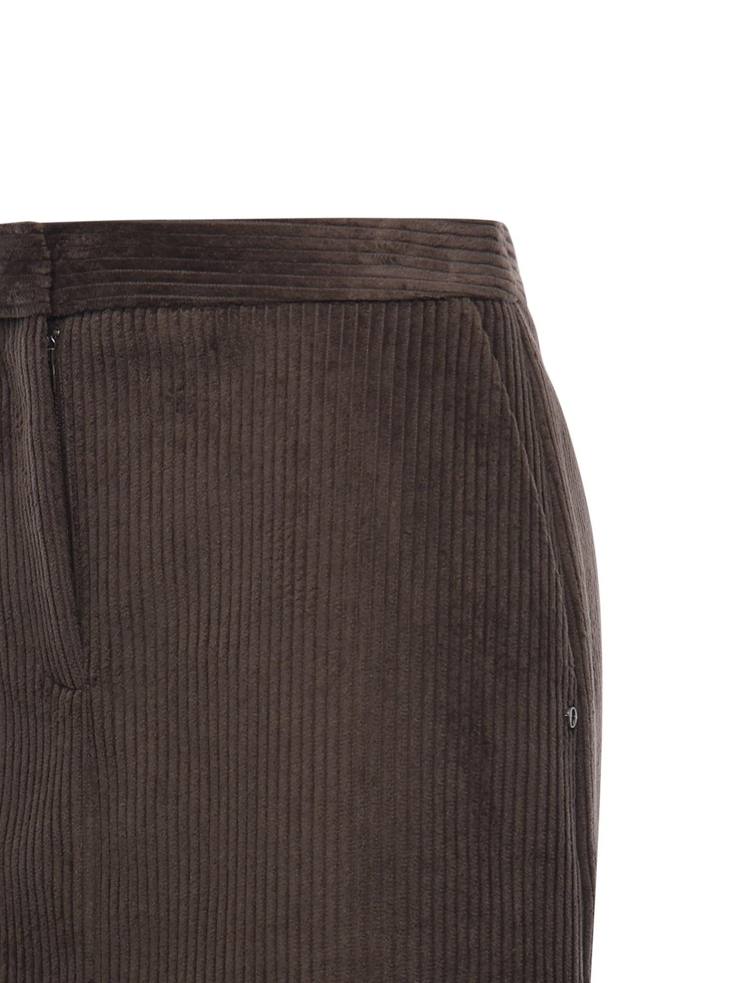 Minigonna in velluto DN6230 BROWN OTTOD'AME 
