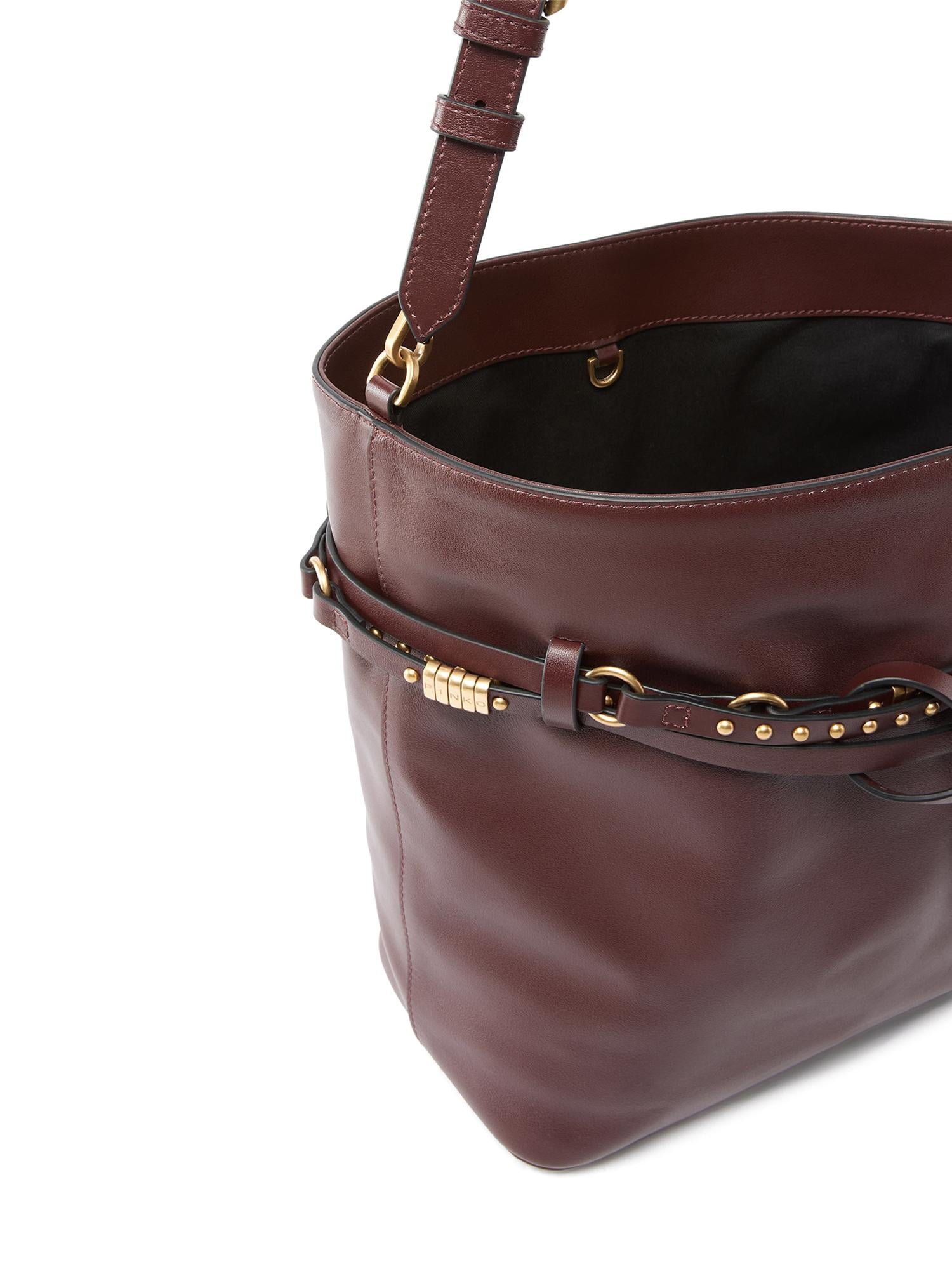 Borsa a spalla media Bucket Belt Bag in pelle 106339 A0QOR49Q PINKO 