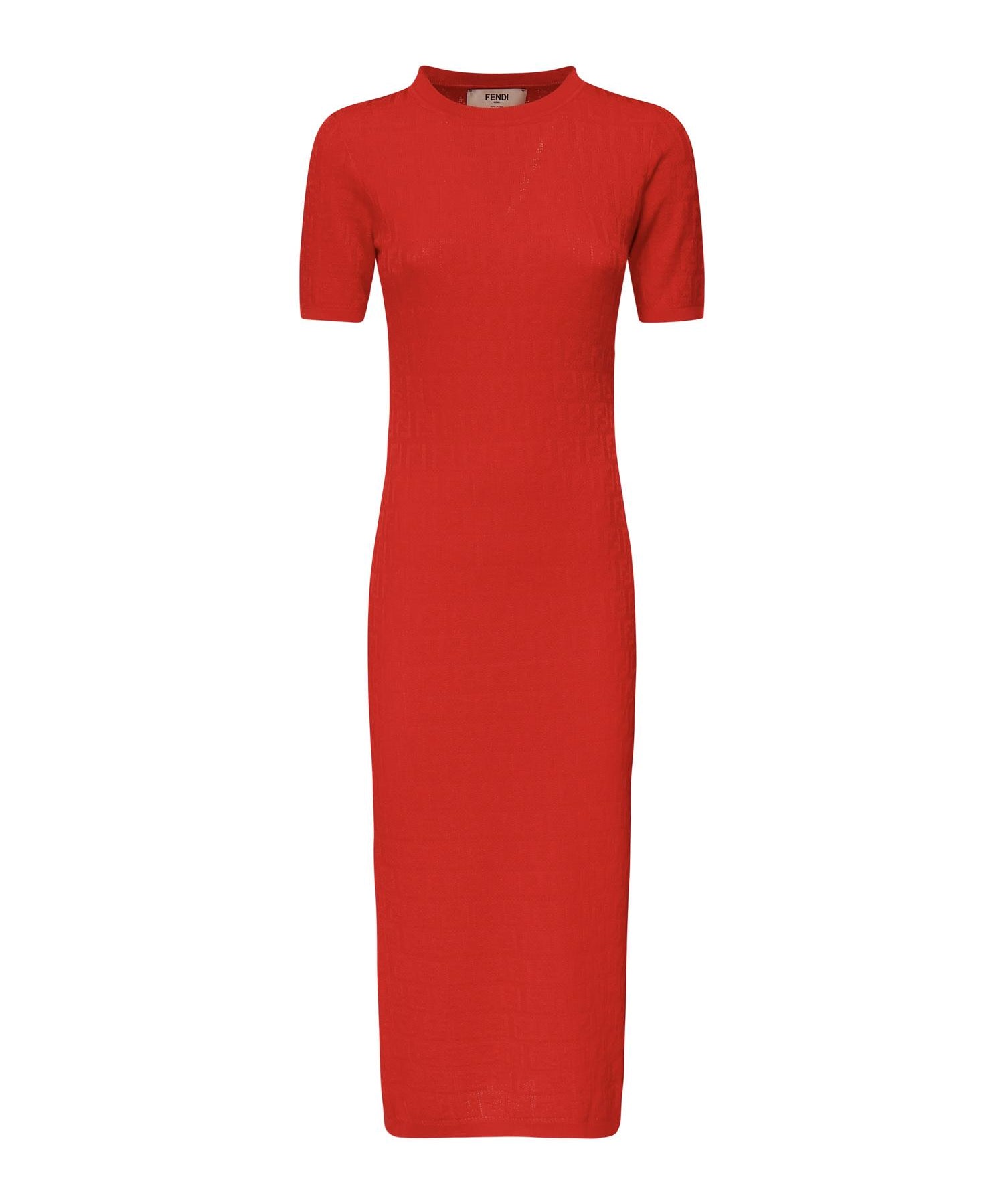 Abito in cotone e viscosa FF jacquard FZDD59 AUZRF1SAX FENDI 