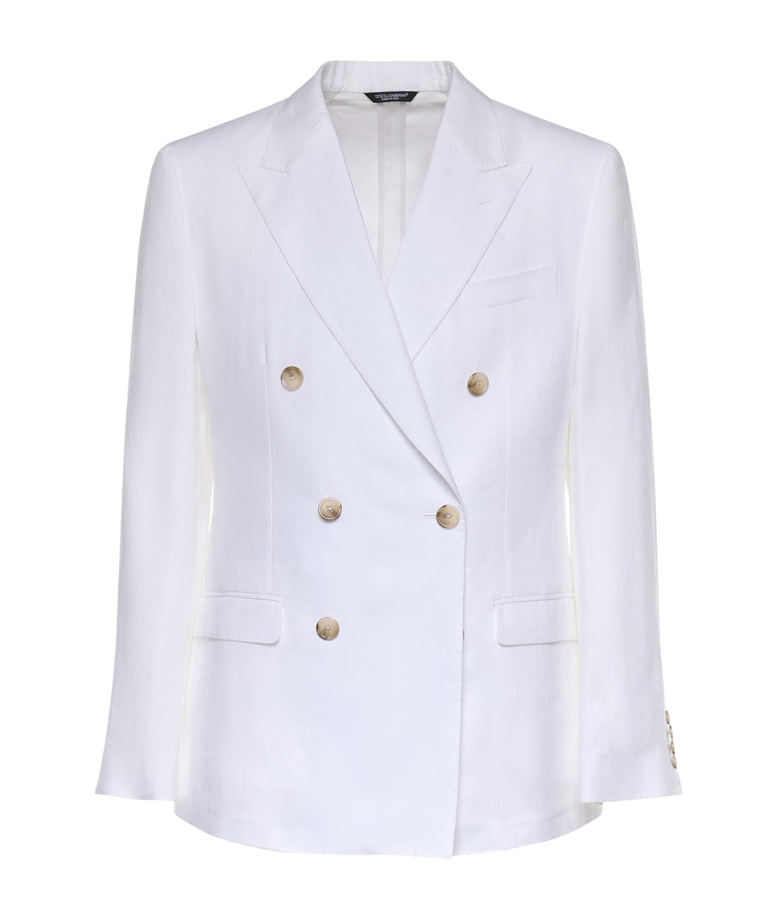 Giacca doppiopetto in lino G2NW1T GK326W0800 DOLCE & GABBANA 