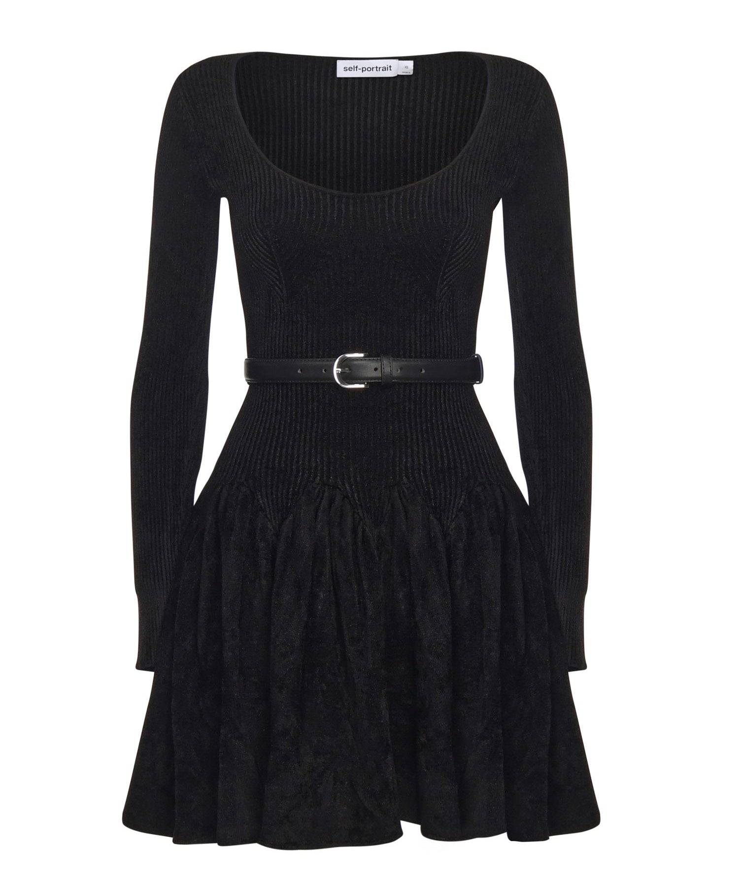 Abito in maglia di ciniglia AW25029S B SELF-PORTRAIT 