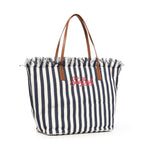Borsa City in canvas a righe CBF0001 01768L MC2 SAINT BARTH 