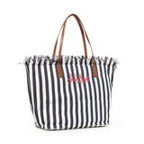 Borsa City in canvas a righe CBF0001 01768L MC2 SAINT BARTH 