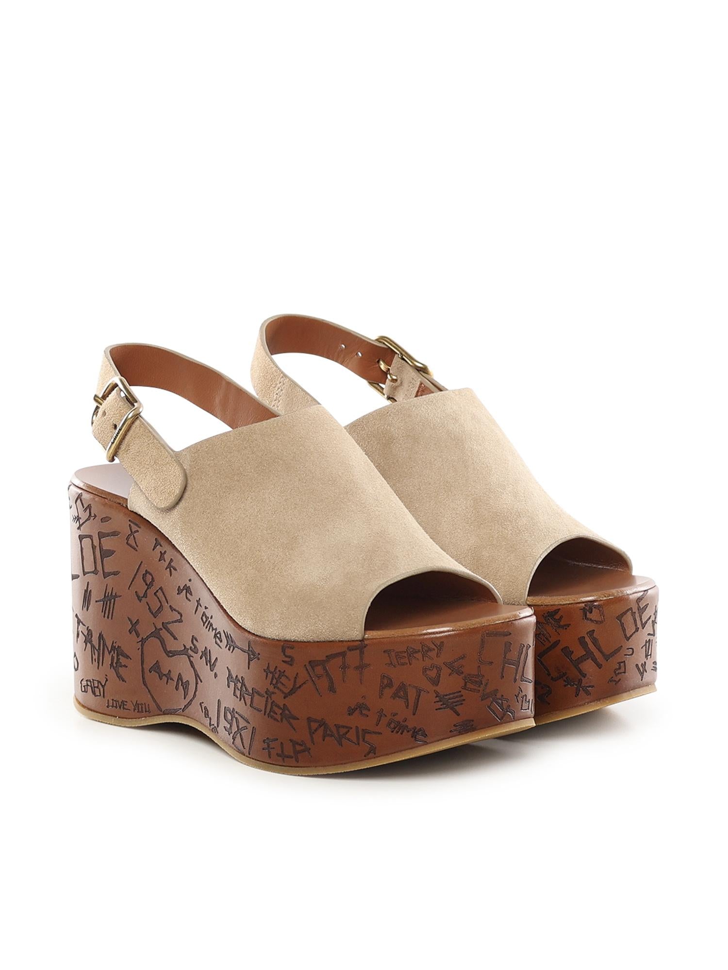 Sandali con zeppa Maxime CH25A10GRY 751 CHLOÉ 