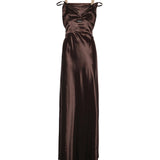 Abito lungo in satin MF6064 15ZCF0324 MIU MIU 