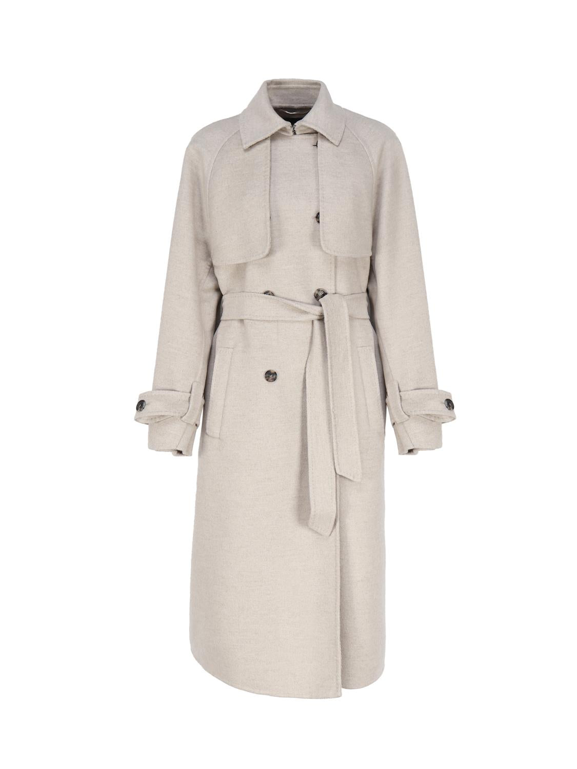 Trench oversize in cashmere<BR/> 2310160335600 FALCONE012 MAX MARA 