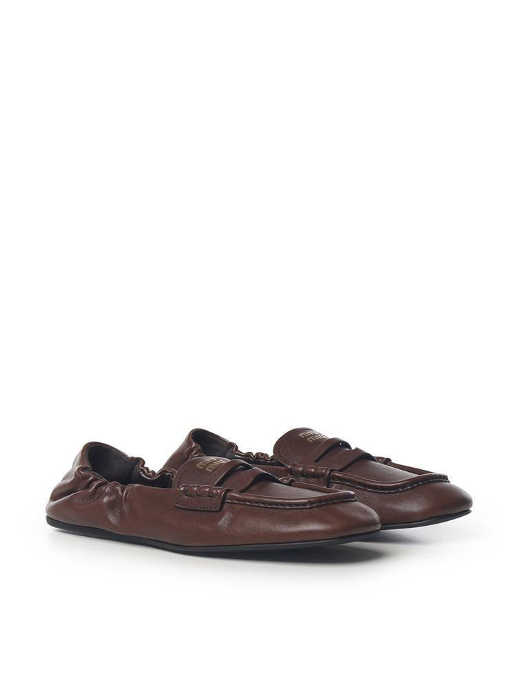 Mocassini Ruches in nappa 5D341E EFXF0NBL MIU MIU 