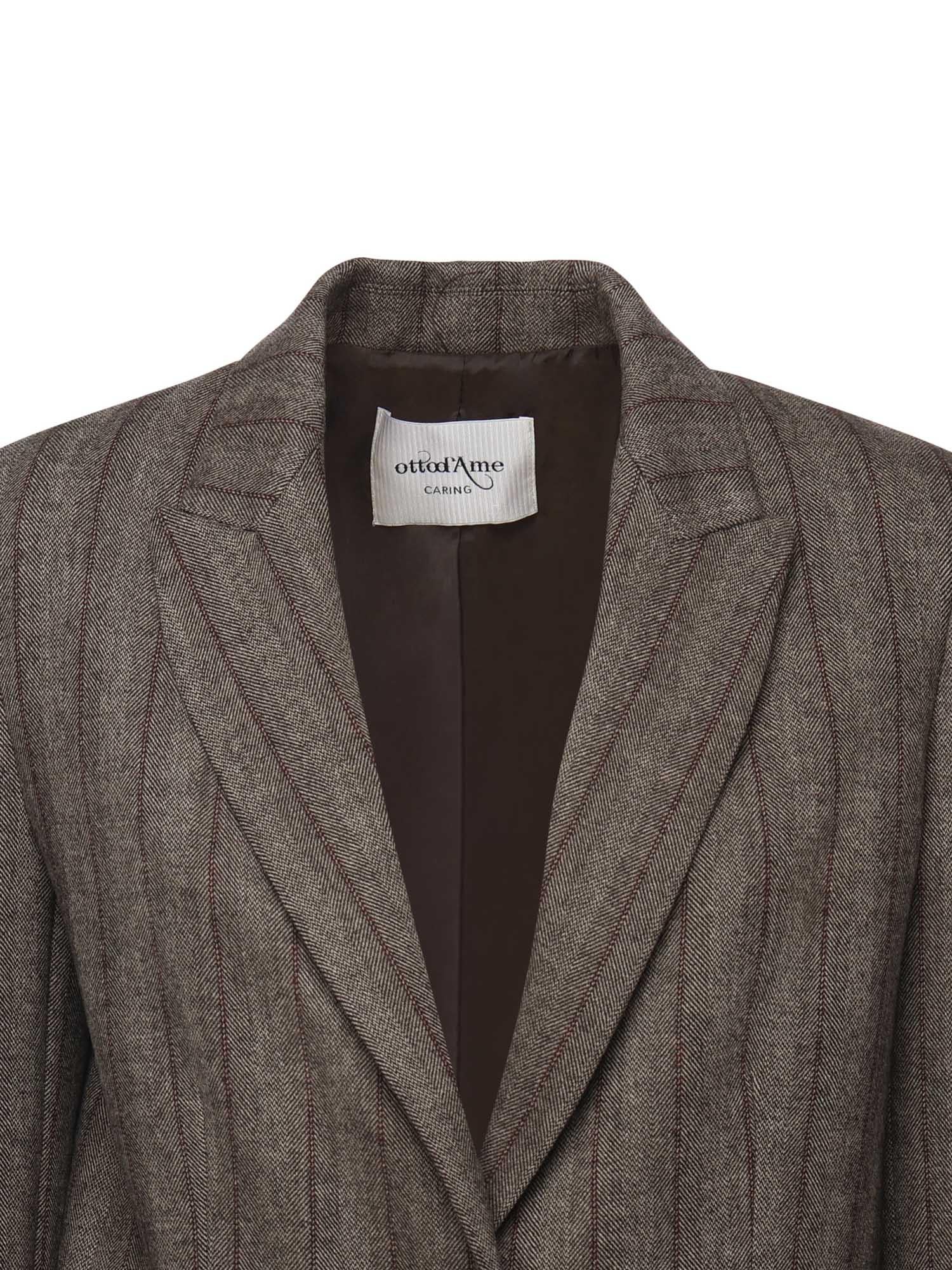 Blazer gessato in viscosa misto lana DG6163 VAR.UNICA OTTOD'AME 