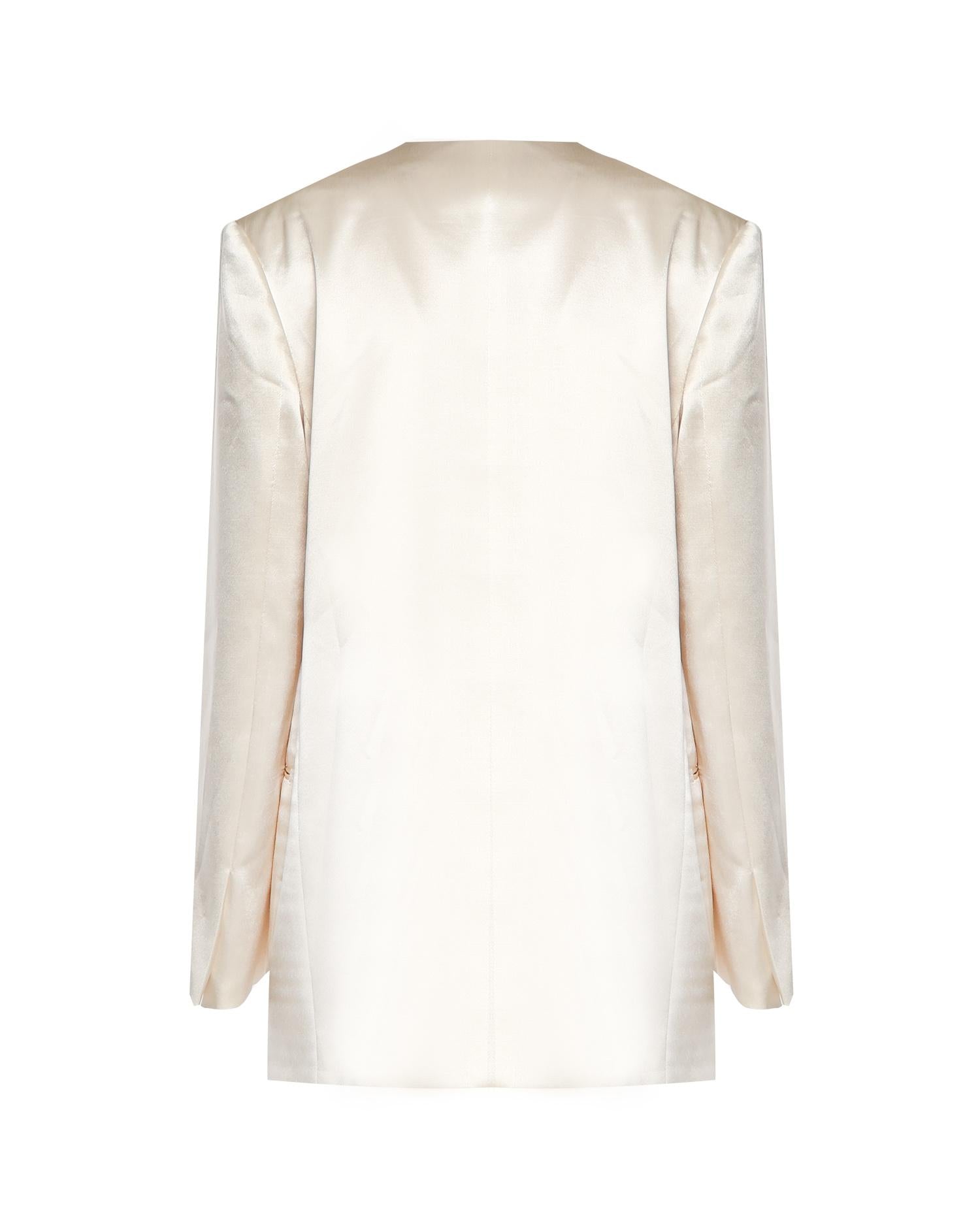 Giacca doppiopetto in raso lucido V05081627 0002 ALBERTA FERRETTI 