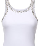 Top a costine con ricami gioiello 104109 A2TMZ04 PINKO 