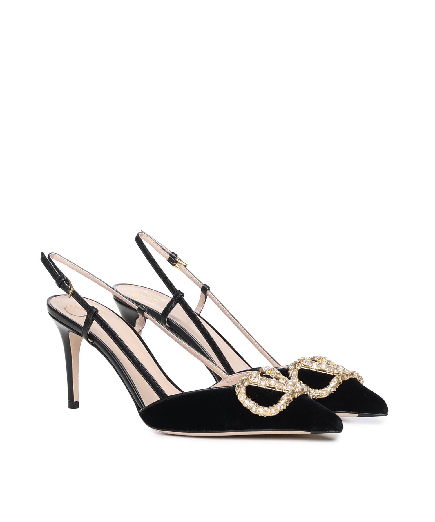 Pumps slingback Vlogo in velluto 7W2S0R01 XUPBBK VALENTINO GARAVANI 