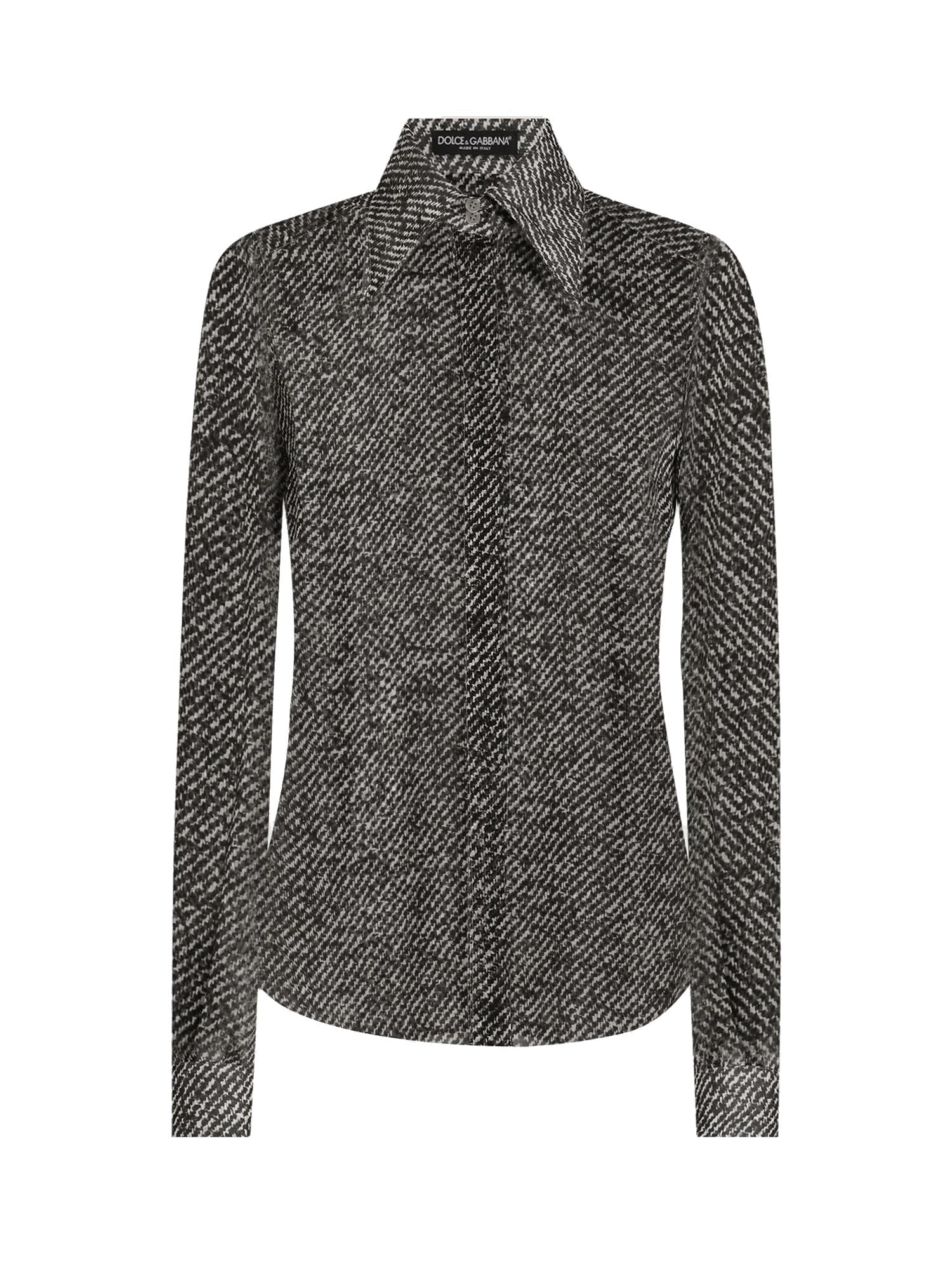 Camicia in chiffon di seta stampa bouclé F5R64T IS1ZMHH5QR DOLCE & GABBANA 