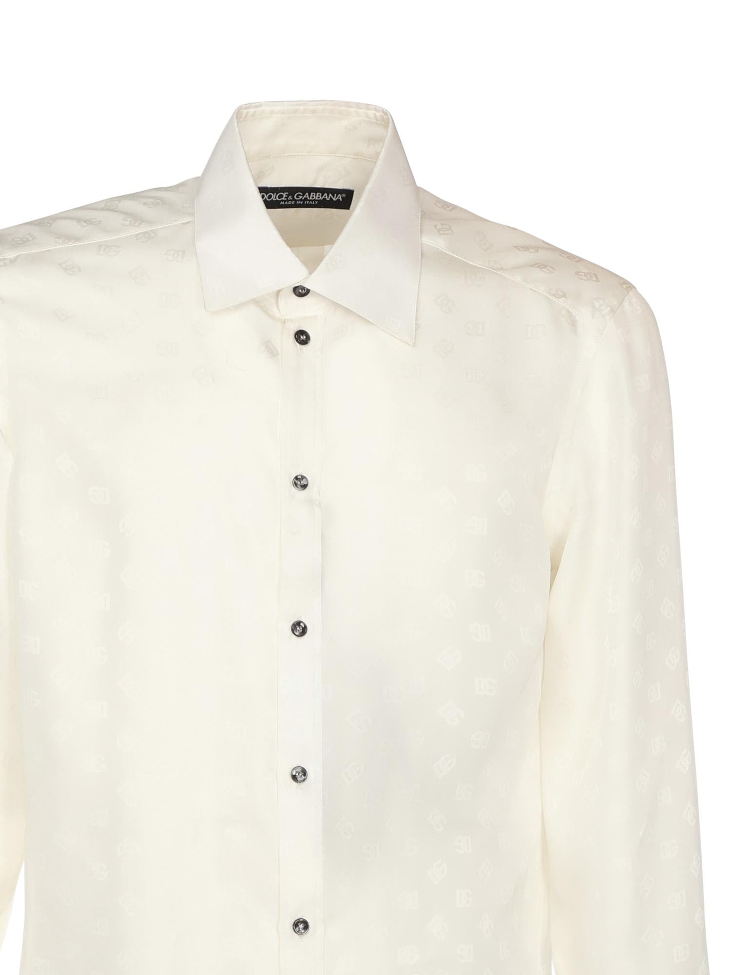 Camicia Martini in seta jacquard logo G5MM4T FJ1JYN0000 DOLCE & GABBANA 