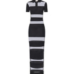 Abito lungo polo a righe COPJS114F5028 BLACK COPERNI 